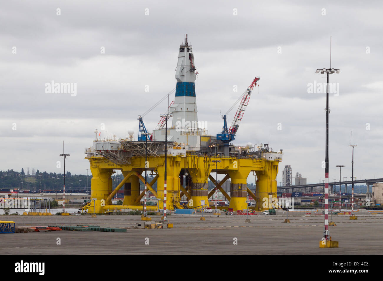 Polar Pioneer, Royal Dutch Shell Oil Rig, Docked at Port of Seattle ...