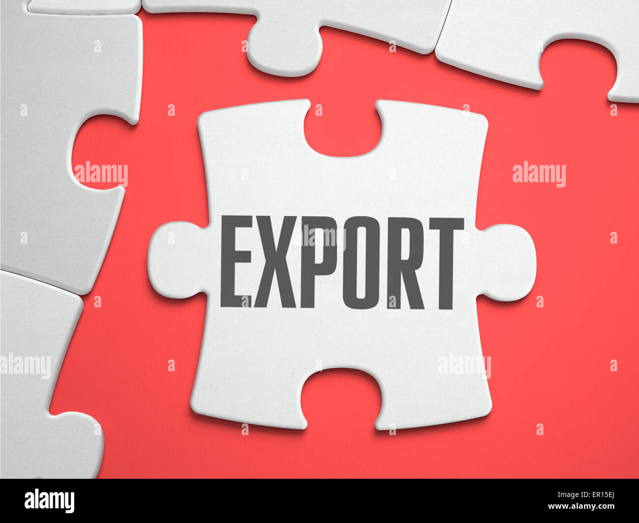 Export - Puzzle on the Place of Missing Pieces. Stock Photo