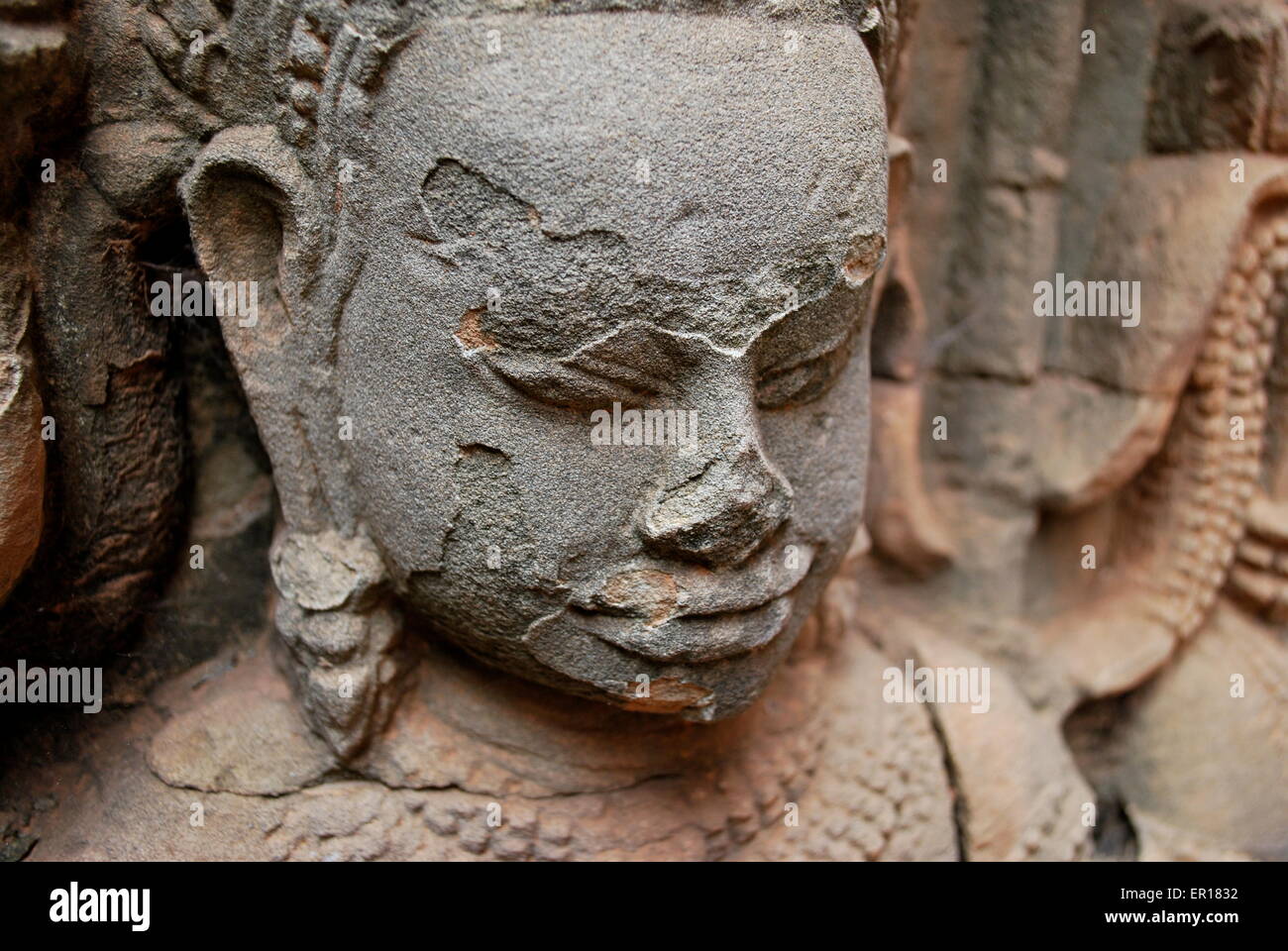 Terrace of the Leper King, Angkor Archaeological Park, Angkor Thom Stock Photo