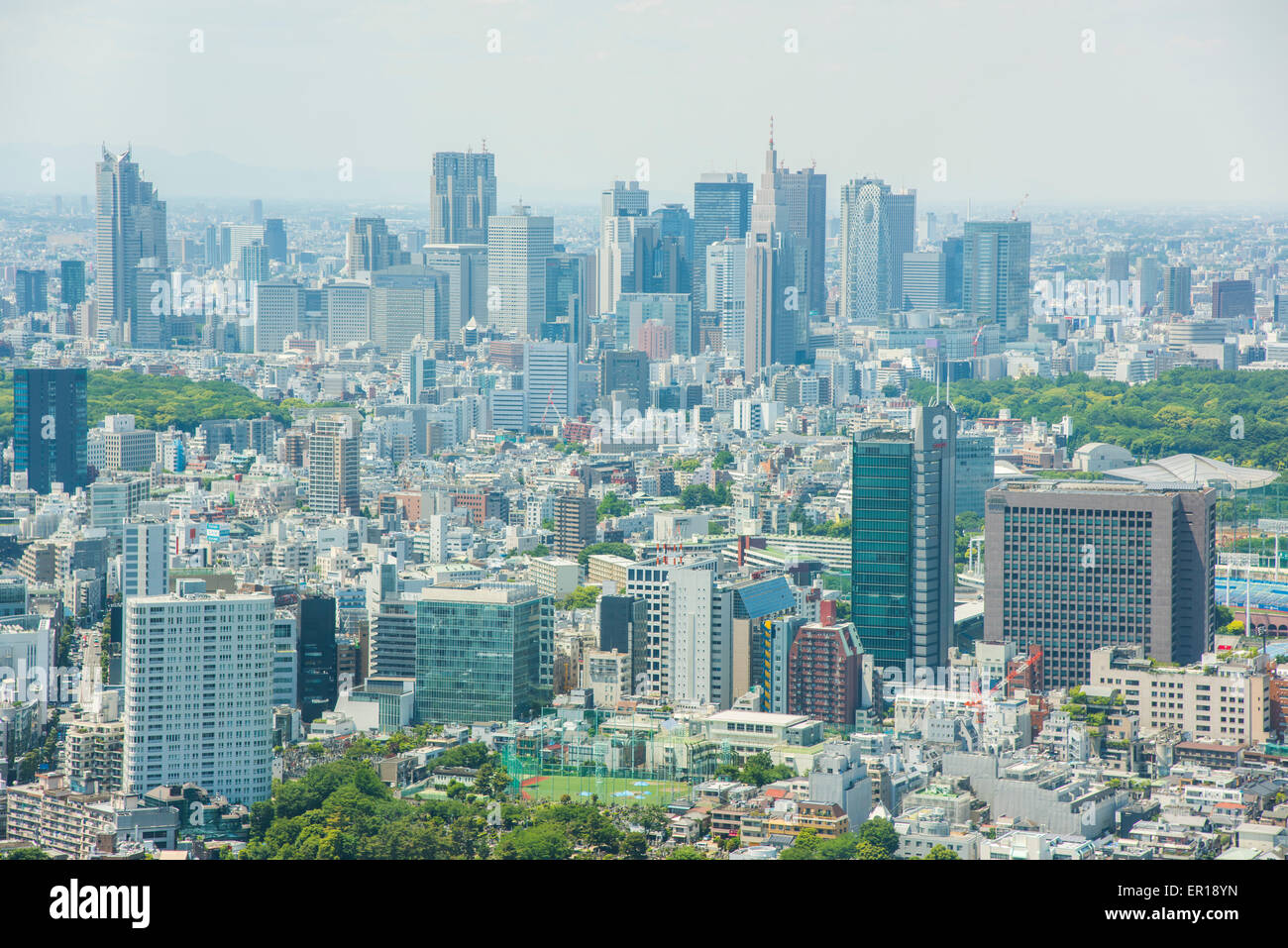 Shinjuku skyscraper,view from Roppongi Hills observatory,Minato-Ku,Tokyo,Japan Stock Photo