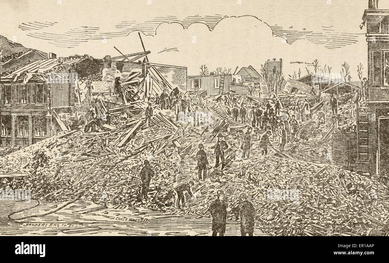 Falls City Hall, Louisville, Kentucky Tornado March 27, 1890 Stock Photo