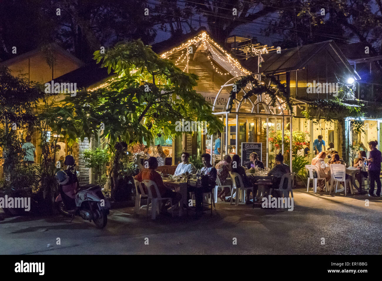 Restaurant at Nopparat Thara Beach, Aonang, Thailand Stock Photo - Alamy