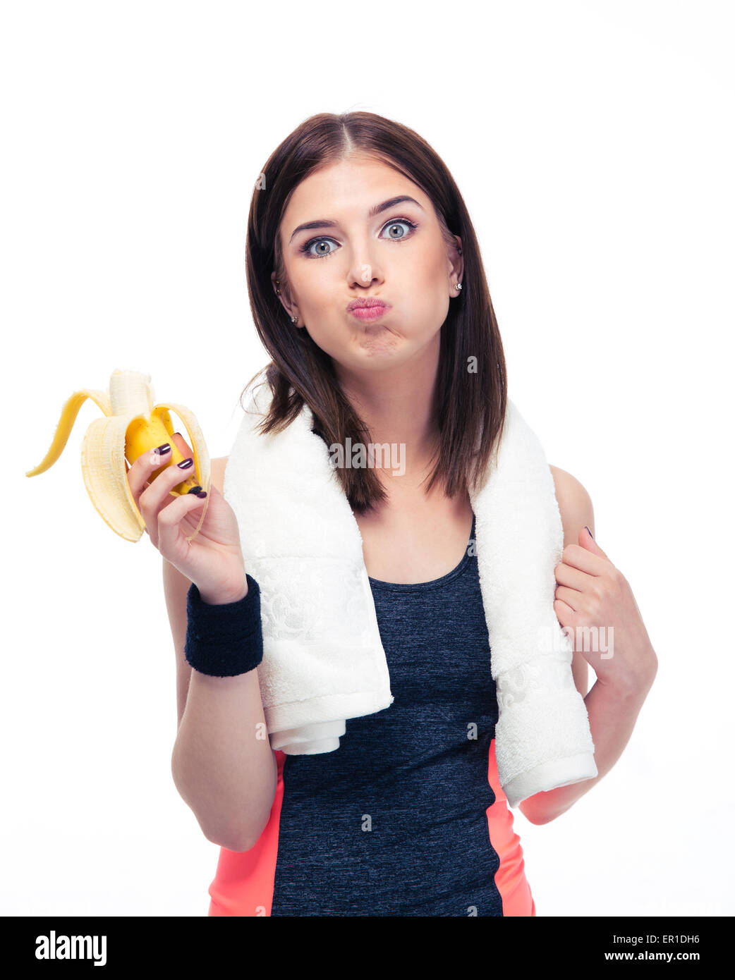 Sports woman eating hi-res stock photography and images - Alamy