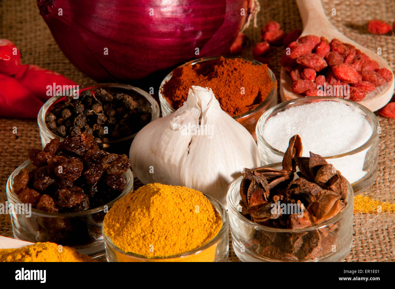 spices and flavors Stock Photo