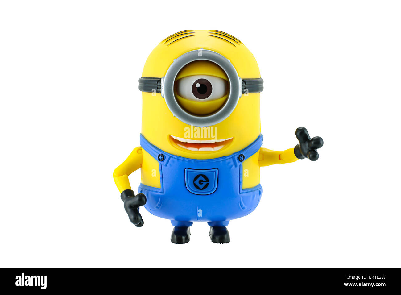 Minion toy isolated on white background an action figure from Despicable Me  2 animated 3D film Stock Photo - Alamy