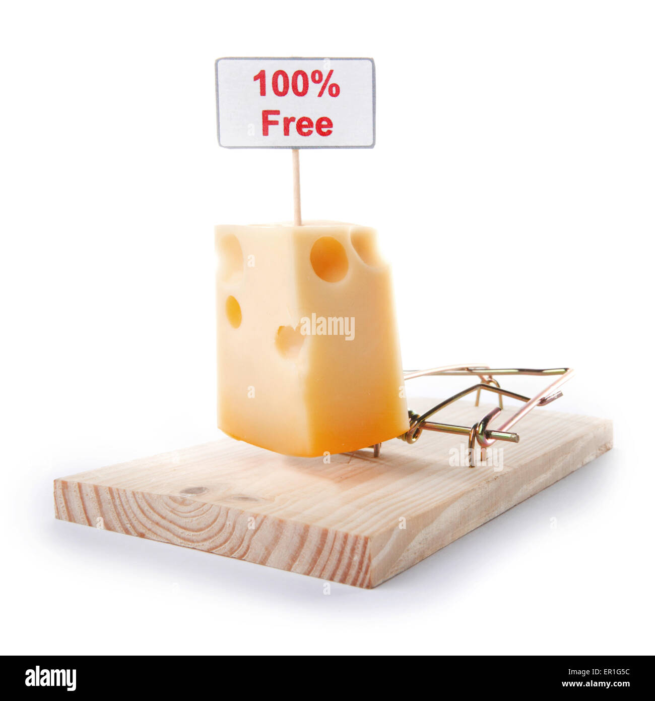 https://c8.alamy.com/comp/ER1G5C/mousetrap-with-free-cheese-sign-isolated-on-white-entrapment-concept-ER1G5C.jpg