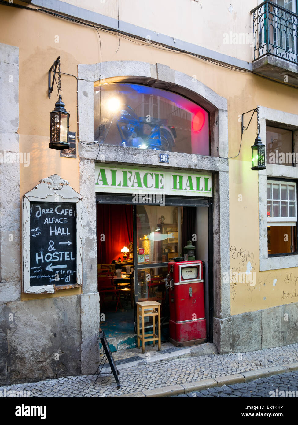 LISBON, PORTUGAL - MARCH 05, 2015:   Small Cafe Stock Photo