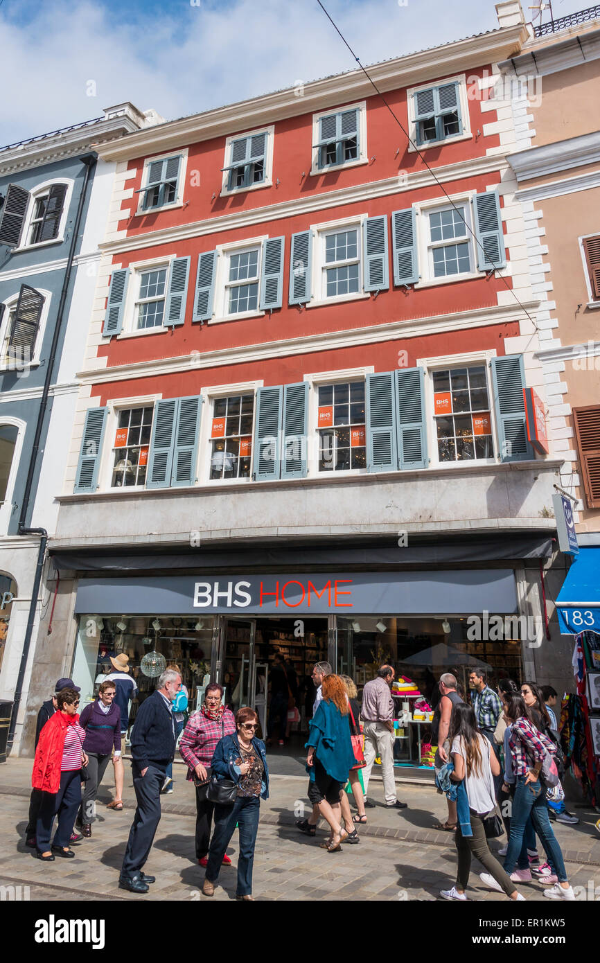 BHS Home Store Main Street Gibraltar Stock Photo