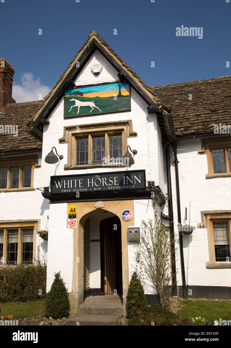The White Horse Inn, Compton Bassett, Wiltshire, England, UK Stock Photo