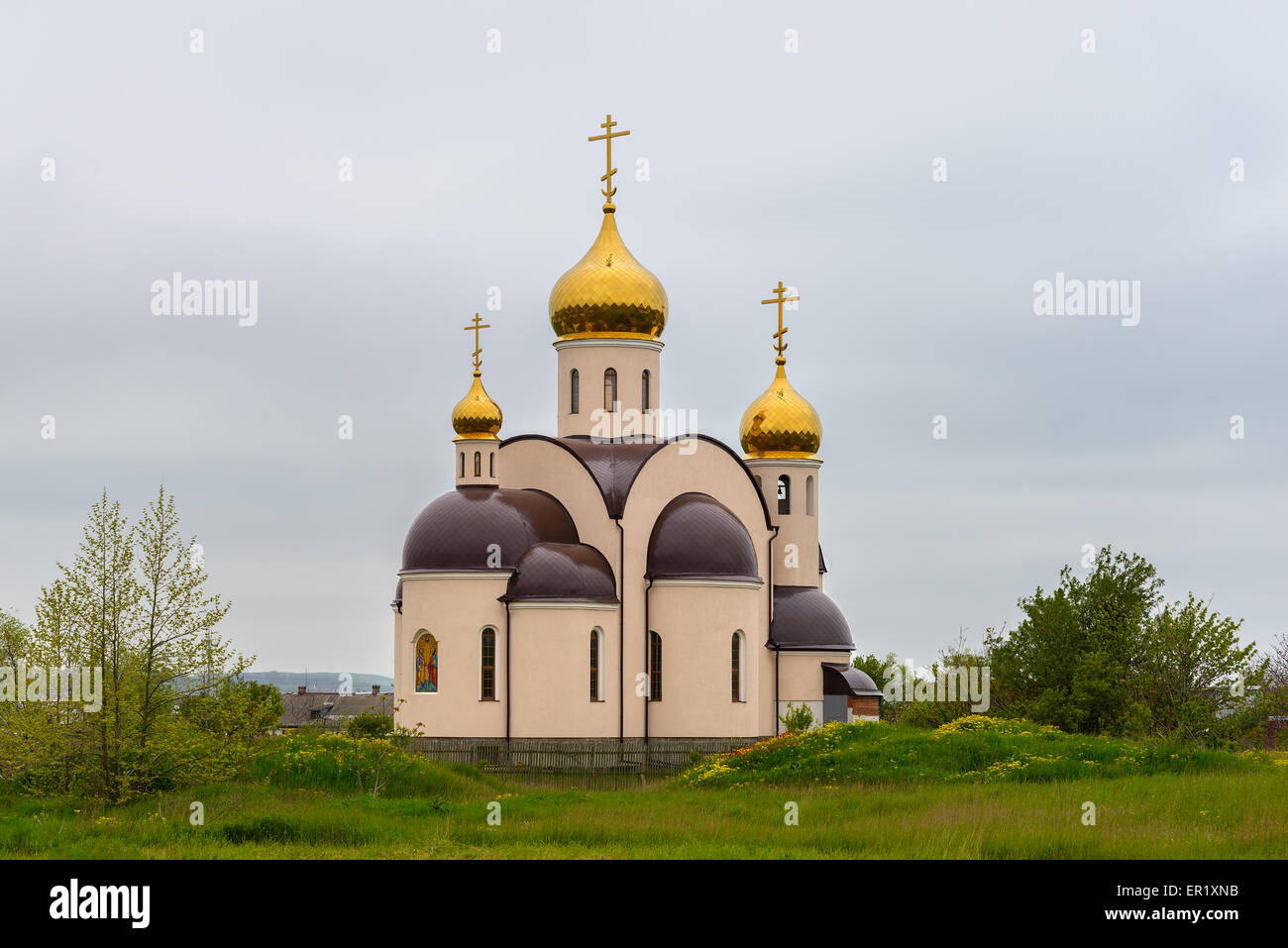The Orthodox Church with golden domes Stock Photo - Alamy