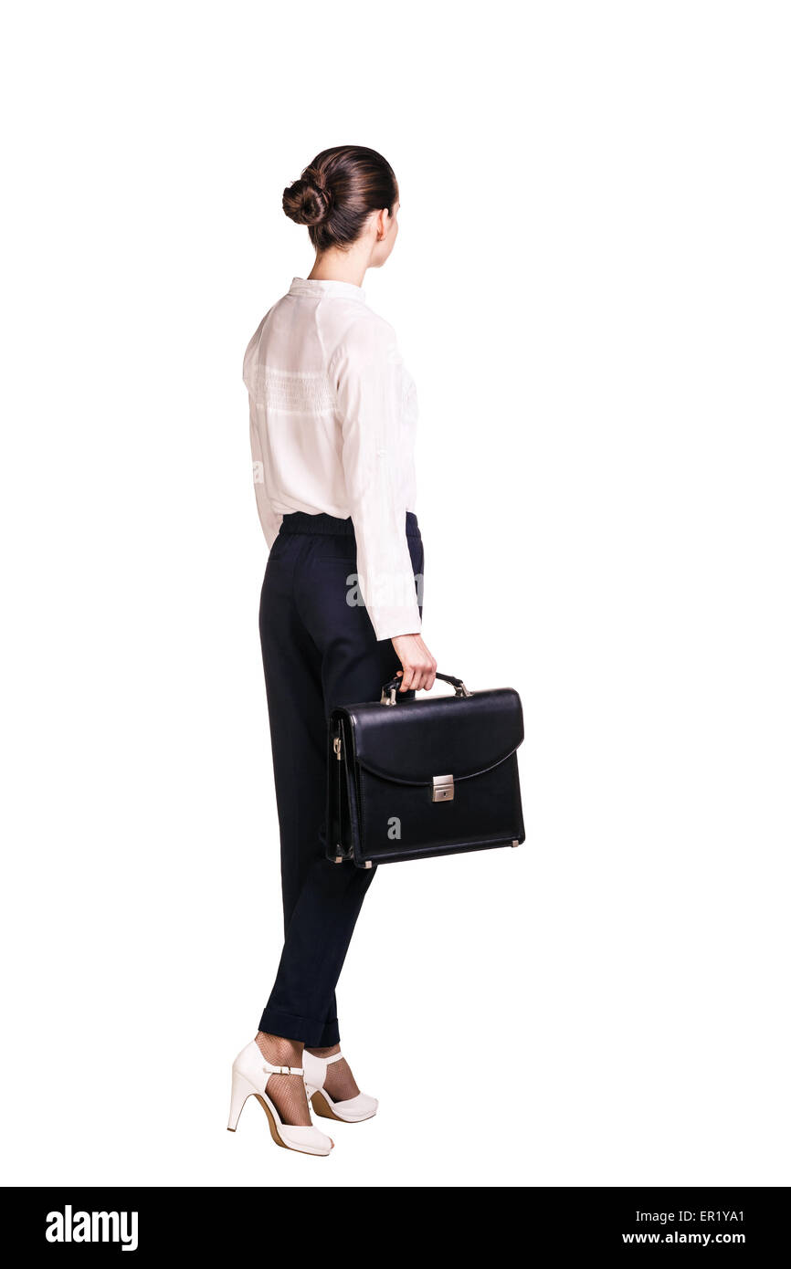 Business woman with briefcase Stock Photo