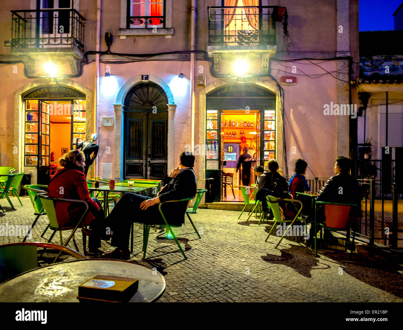 people outside Bar Cafe at night in Lisbon Stock Photo 83023578 Alamy