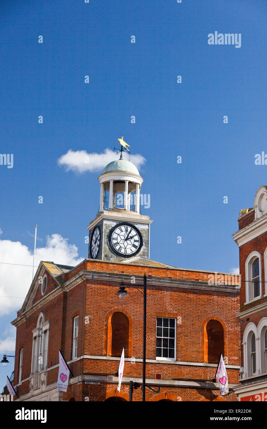 The clock tower on the Town Hall in Bridport, Dorset, England, UK Stock Photo