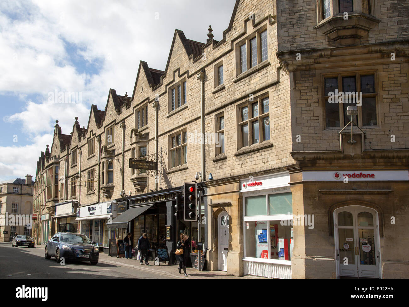 Town centre street, Cirencester, Gloucestershire, England, UK, Stock Photo