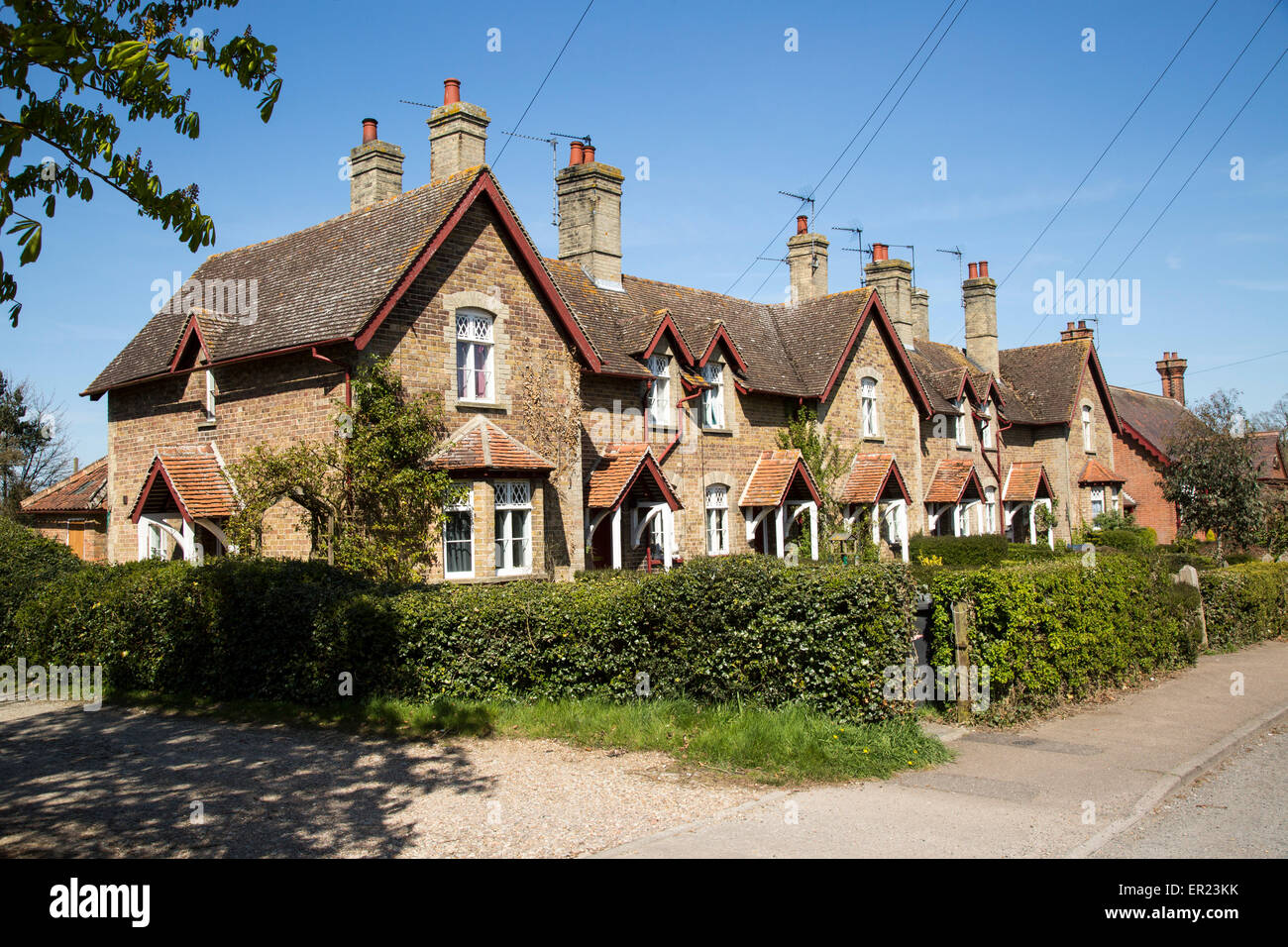 Village housing for estate workers, Somerleyton, Suffolk, England, UK
