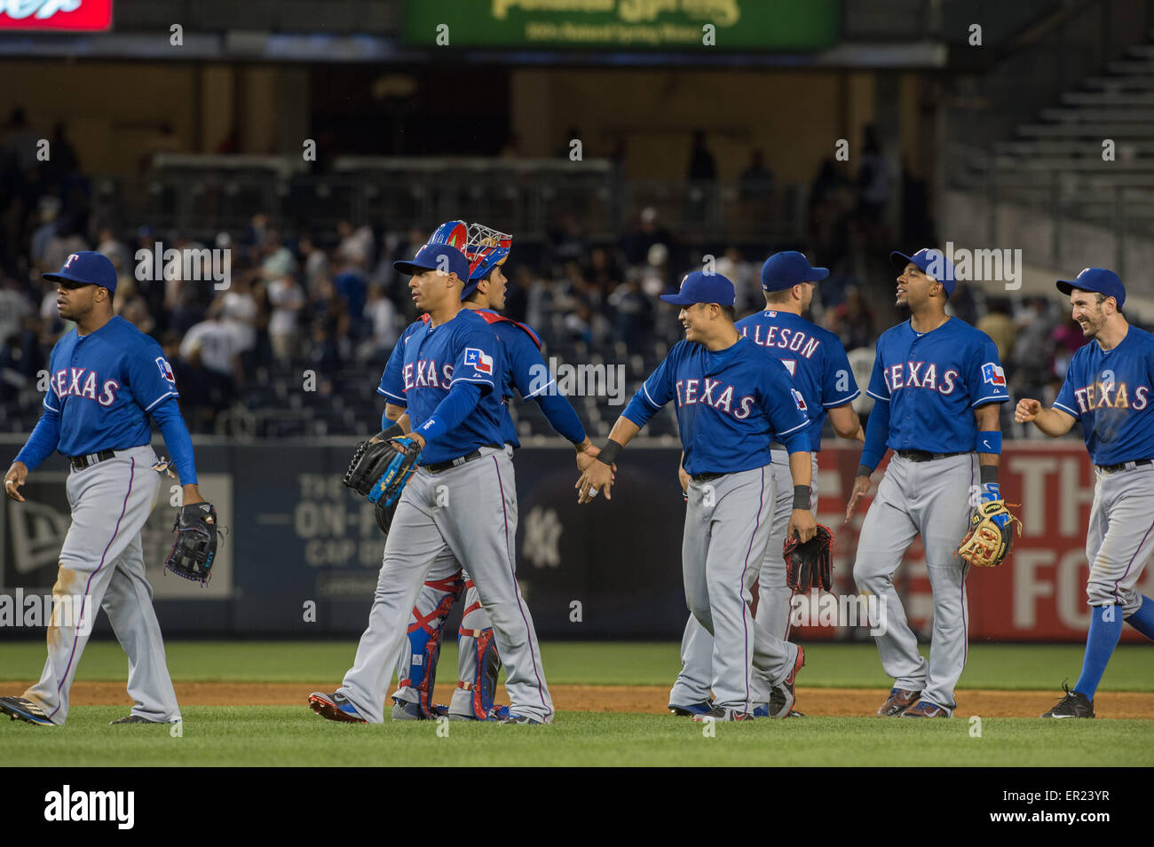 Bronx, New York, USA. 24th May, 2015. Rangers' players celebrate the ...