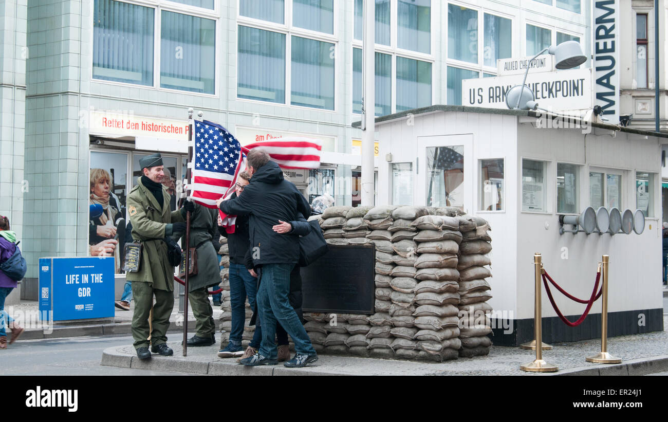 Check point- Charlie Berlin  ray Boswell Stock Photo