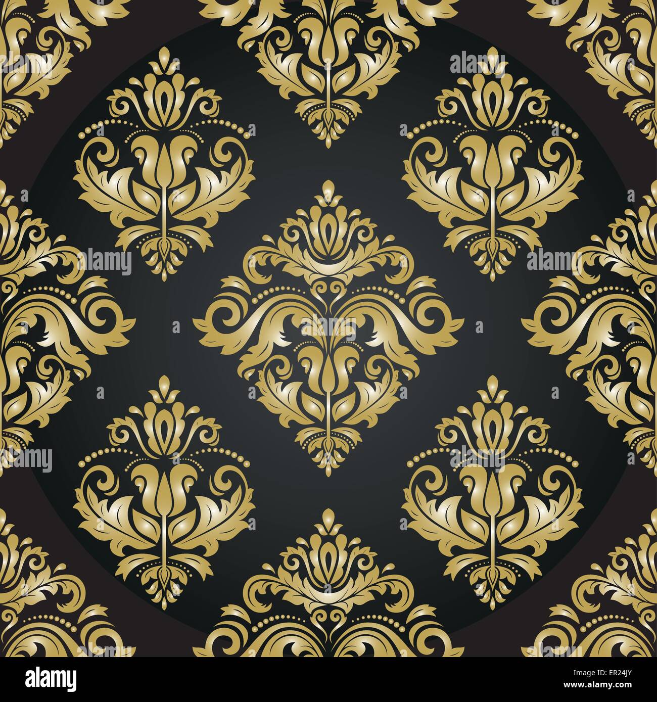 Damask Seamless Vector Pattern Stock Vector Image & Art - Alamy
