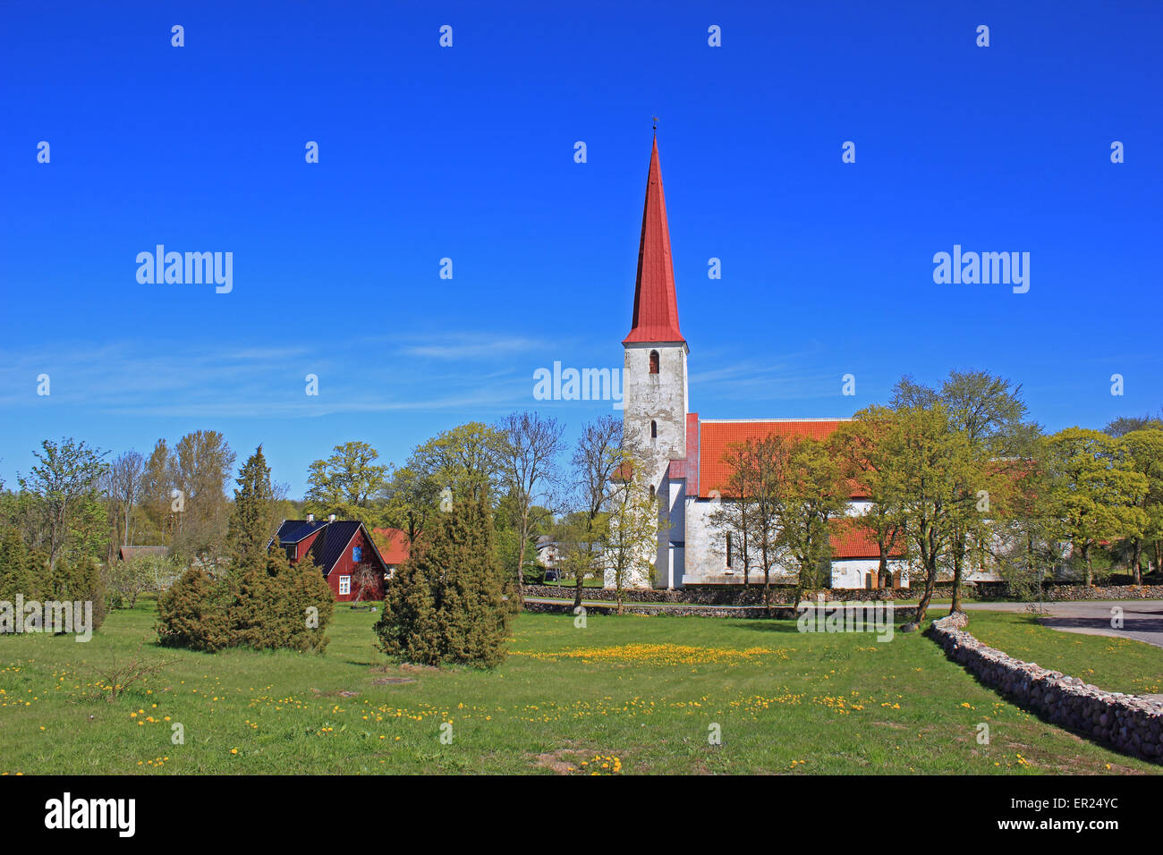 Estonia,Saaremaa Island,KIhelkonna,Church Stock Photo