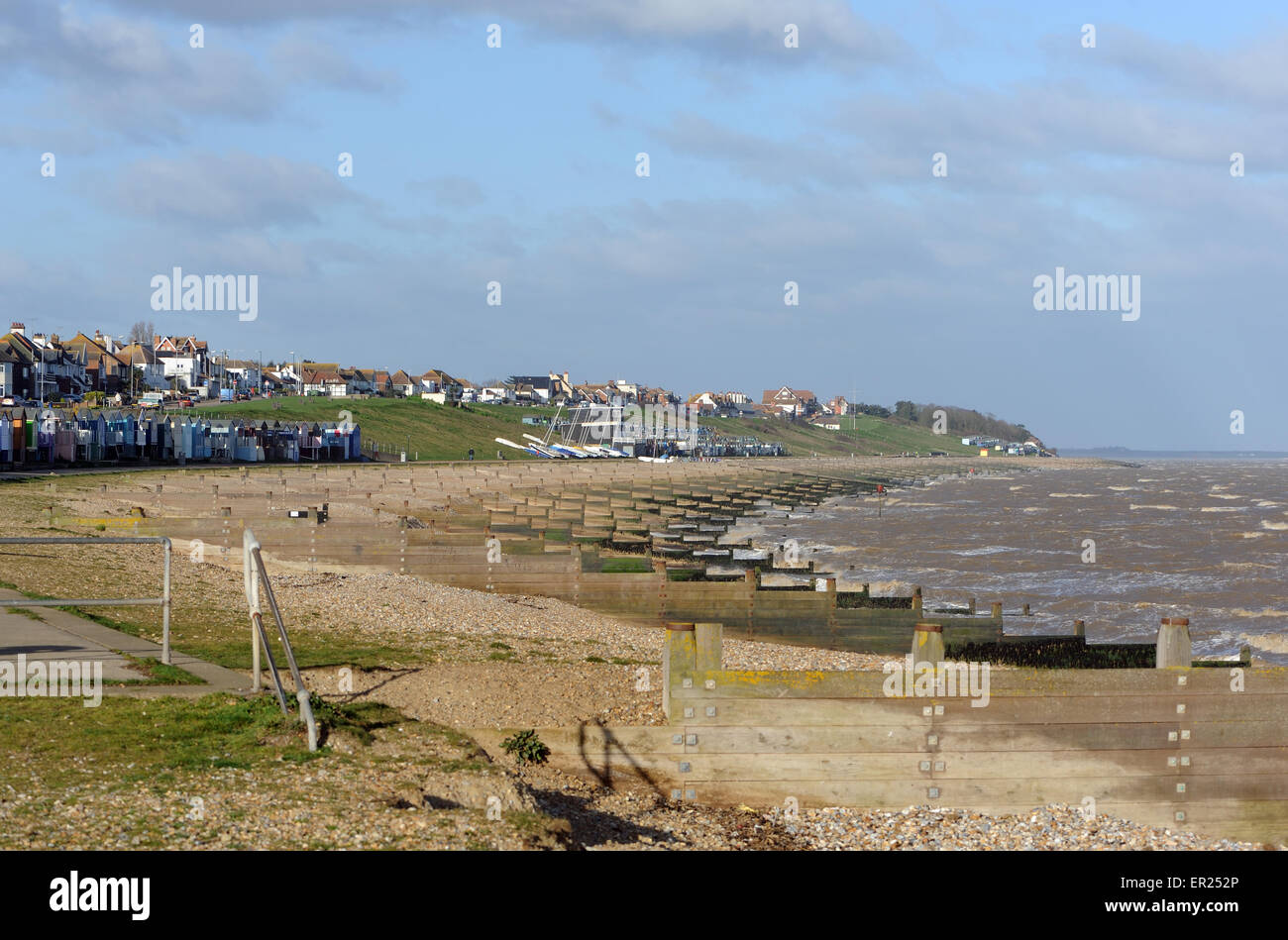 The beach at Tankerton Bay. Whitstable, Kent, UK Stock Photo