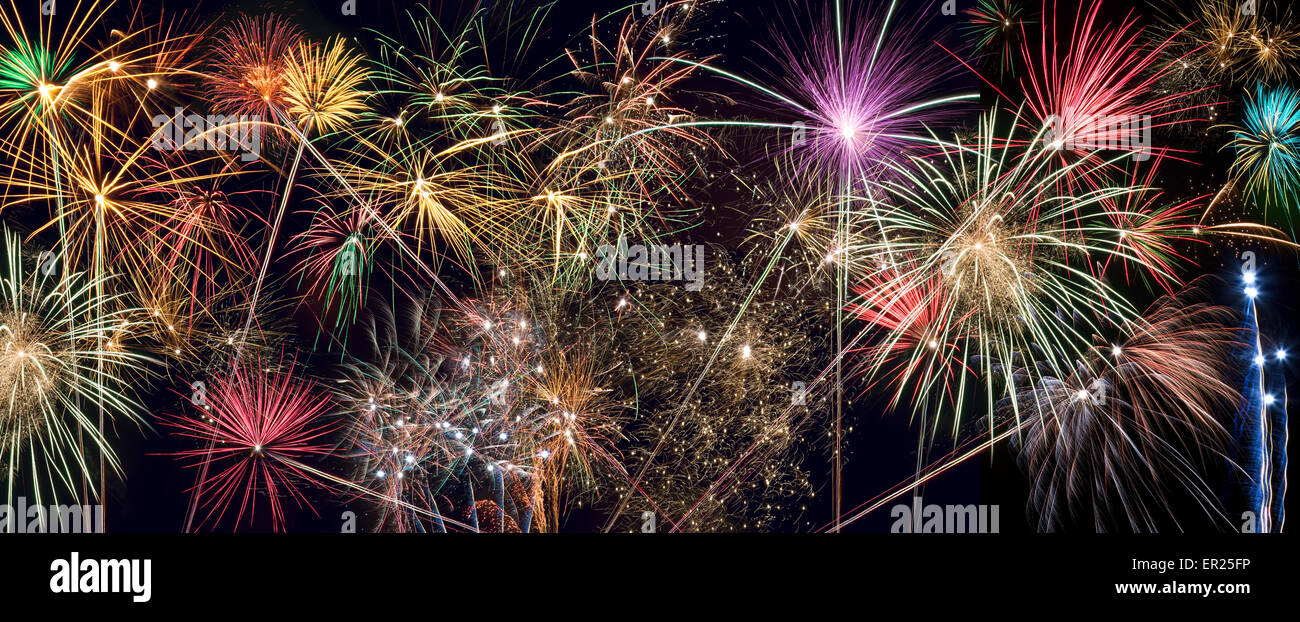 Fireworks Display- website header panel Stock Photo