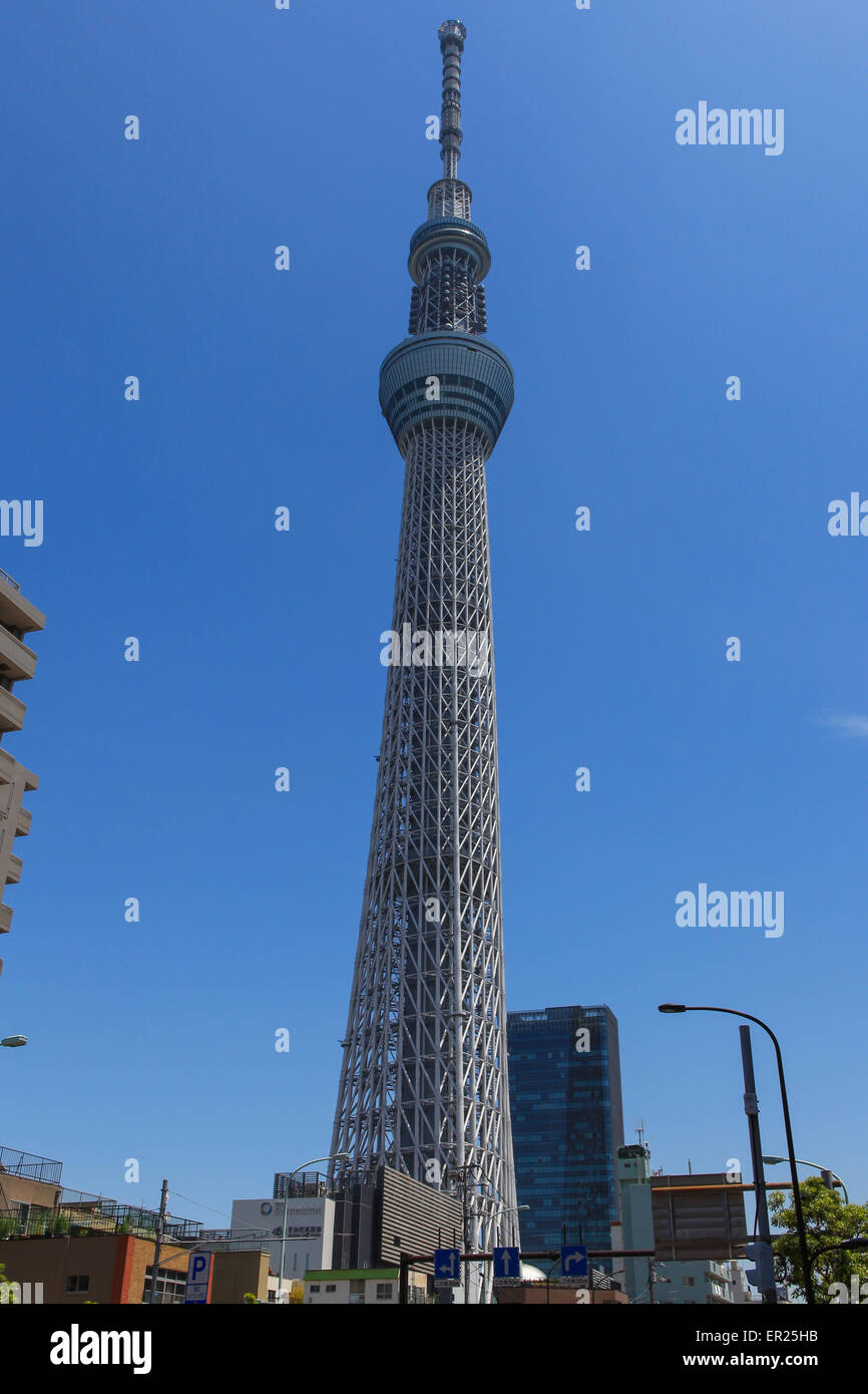 Tokyo's Skytree building, second tallest stracture  in the world and holds two paid observation decks Stock Photo