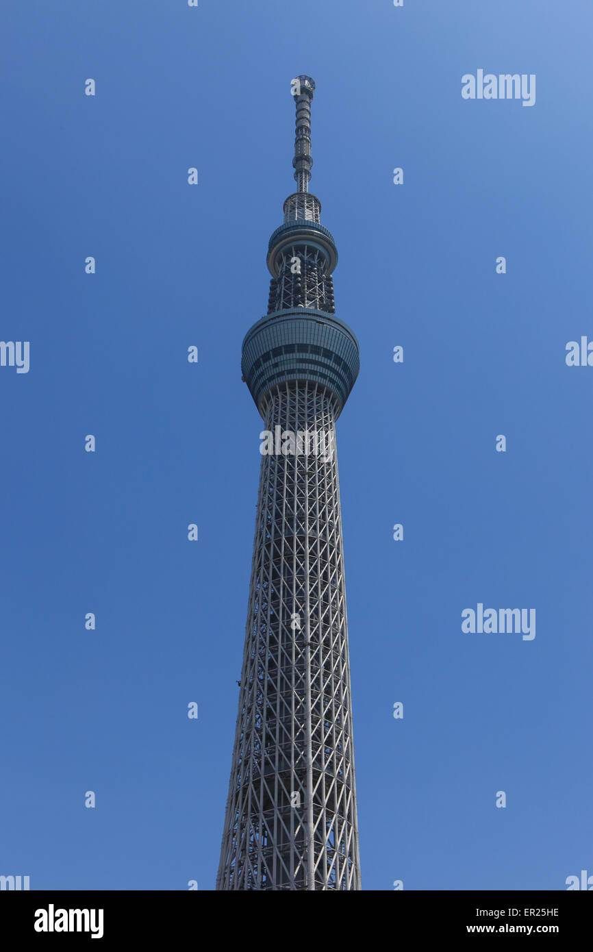 Tokyo's Skytree building, second tallest stracture  in the world and holds two paid observation decks Stock Photo