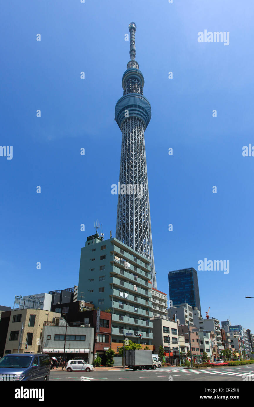 Tokyo's Skytree building, second tallest stracture  in the world and holds two paid observation decks Stock Photo