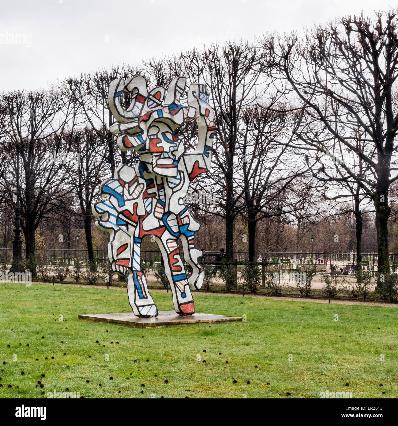 Colourful sculpture outside Jeu de Paume art gallery, Terrasse du Jeu