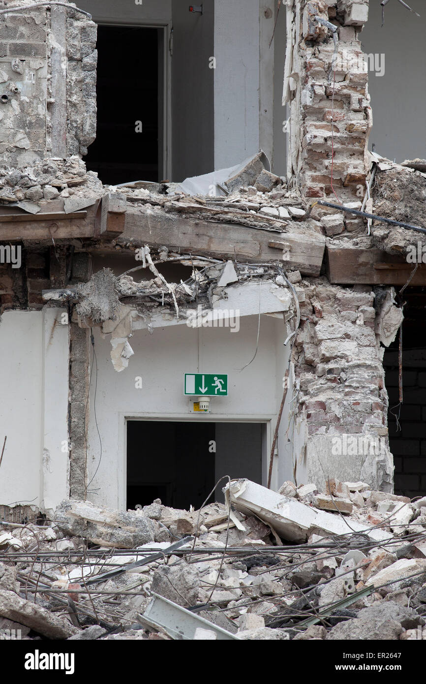 Europe, Germany, North Rhine-Westphalia, Cologne, emergency exit in a demolished building.  Europa, Deutschland, Nordrhein-Westf Stock Photo