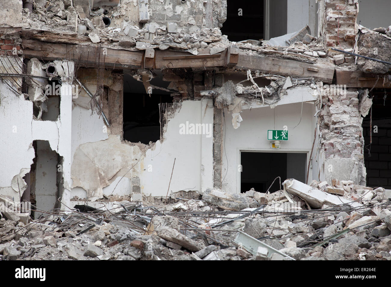 Europe, Germany, North Rhine-Westphalia, Cologne, emergency exit in a demolished building.  Europa, Deutschland, Nordrhein-Westf Stock Photo