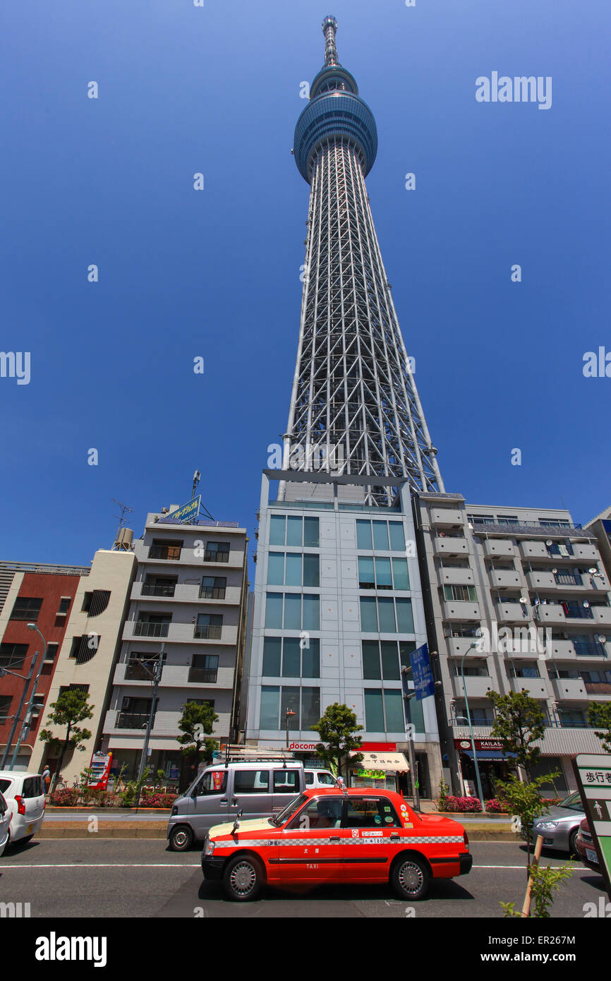 Tokyo's Skytree building, second tallest stracture  in the world and holds two paid observation decks Stock Photo