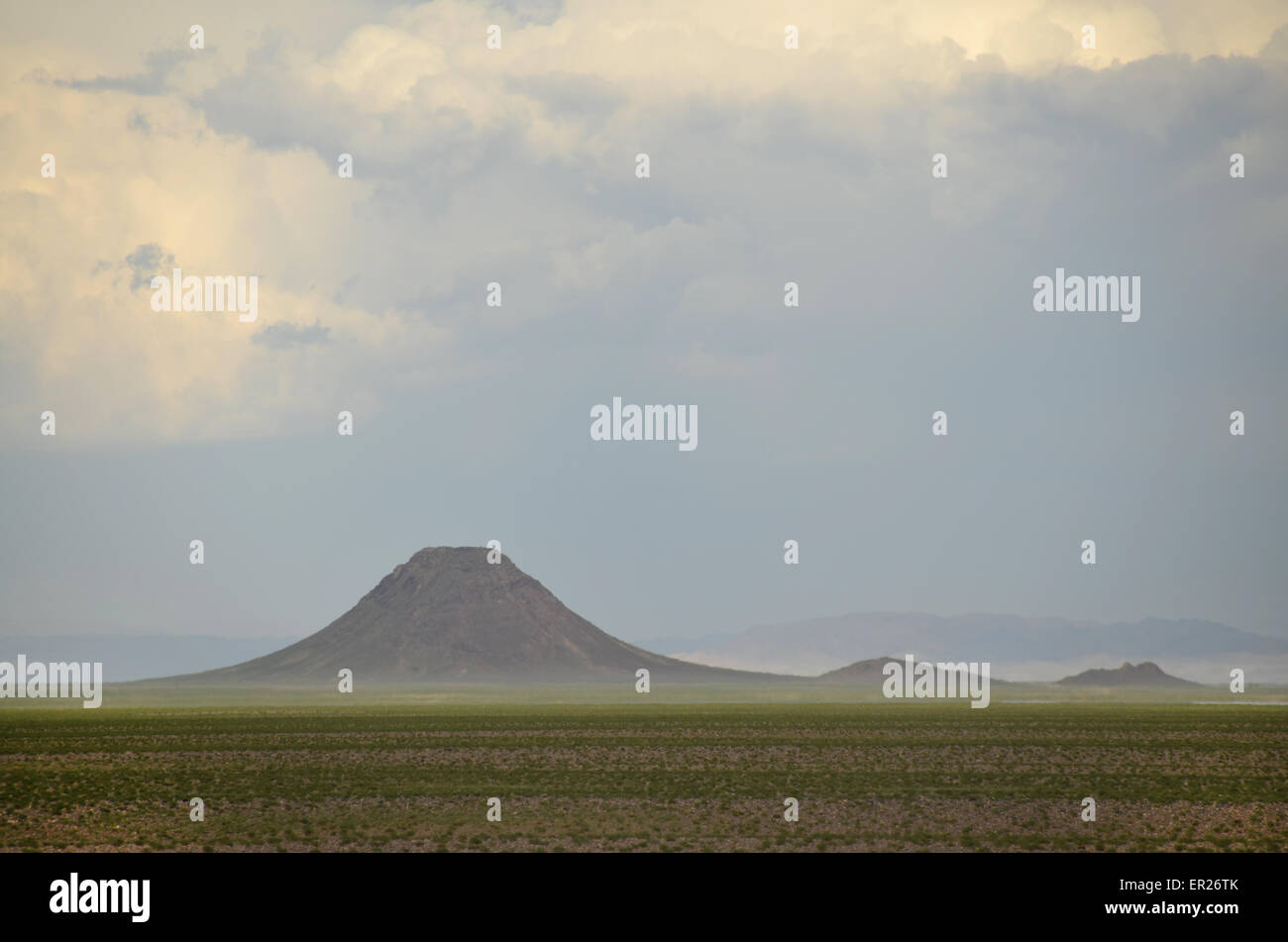 A volcano in the Gobi desert, Omnogovi province, southern Mongolia ...