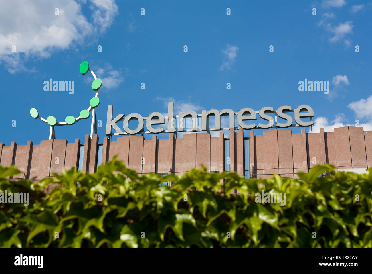 DEU, Germany, Cologne, the exhibition center at the town district Deutz, exhibition hall with logo.  DEU, Deutschland, Koeln, da Stock Photo