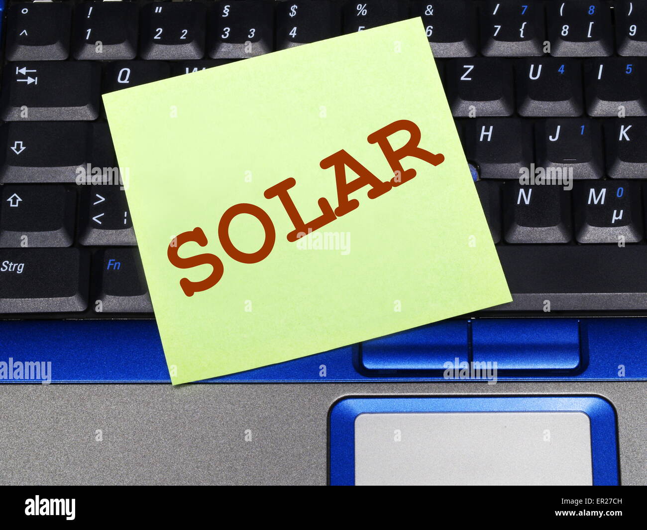 Memo Note On Notebook Solar Stock Photo Alamy