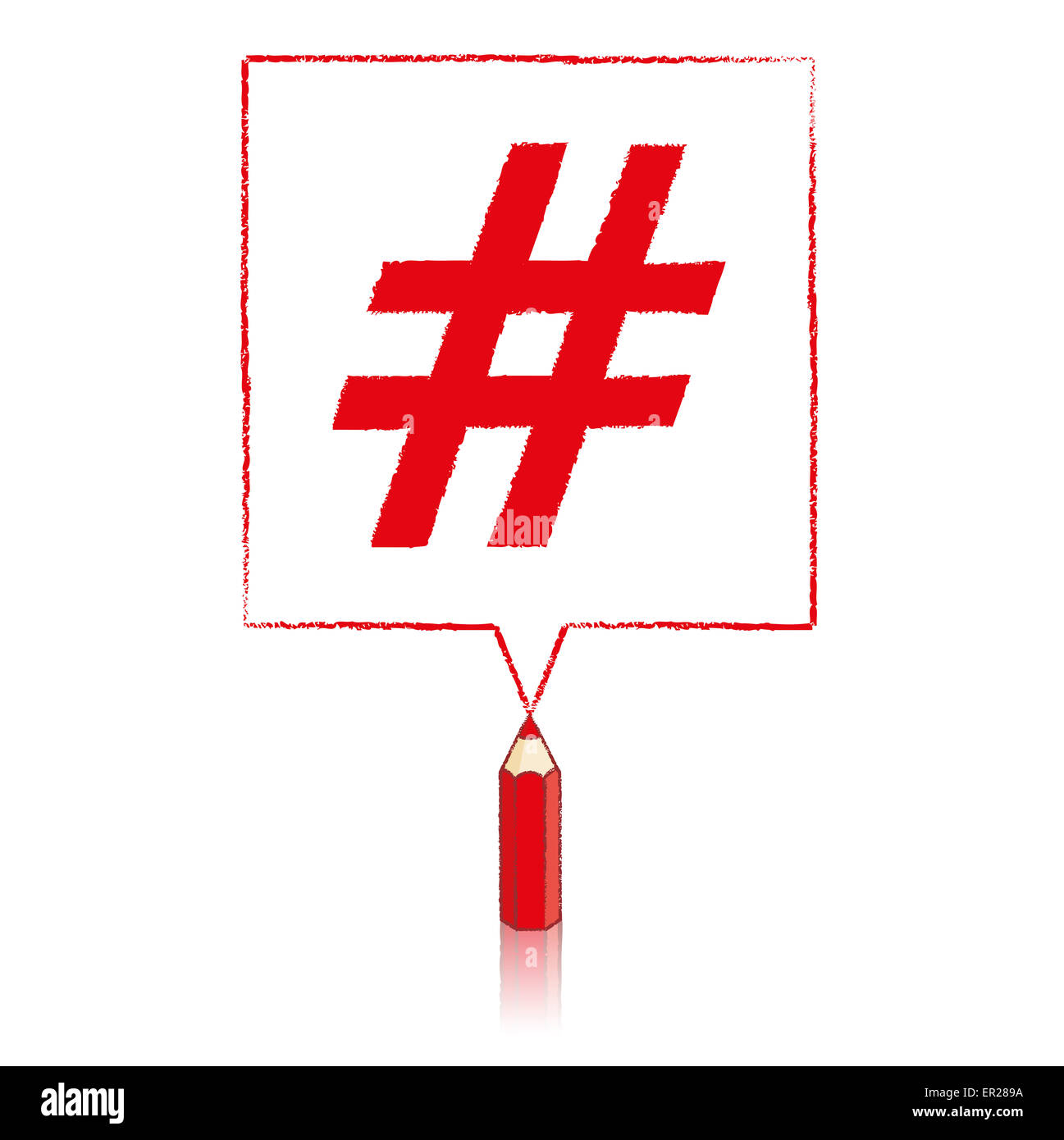 Red pencil drawing hashtag icon hires stock photography and images Alamy
