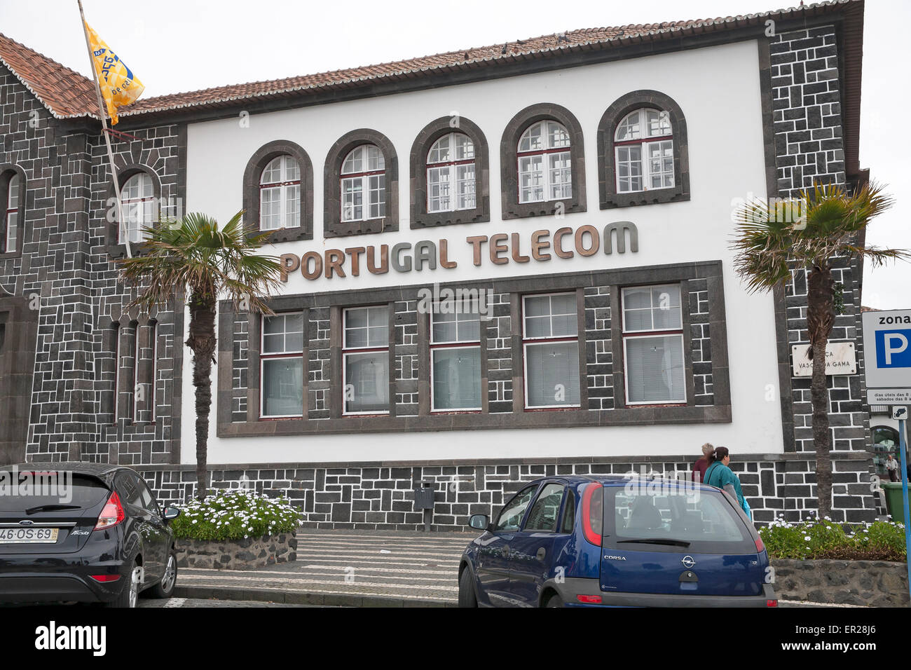 Portugal Telecom building in the Azores Stock Photo