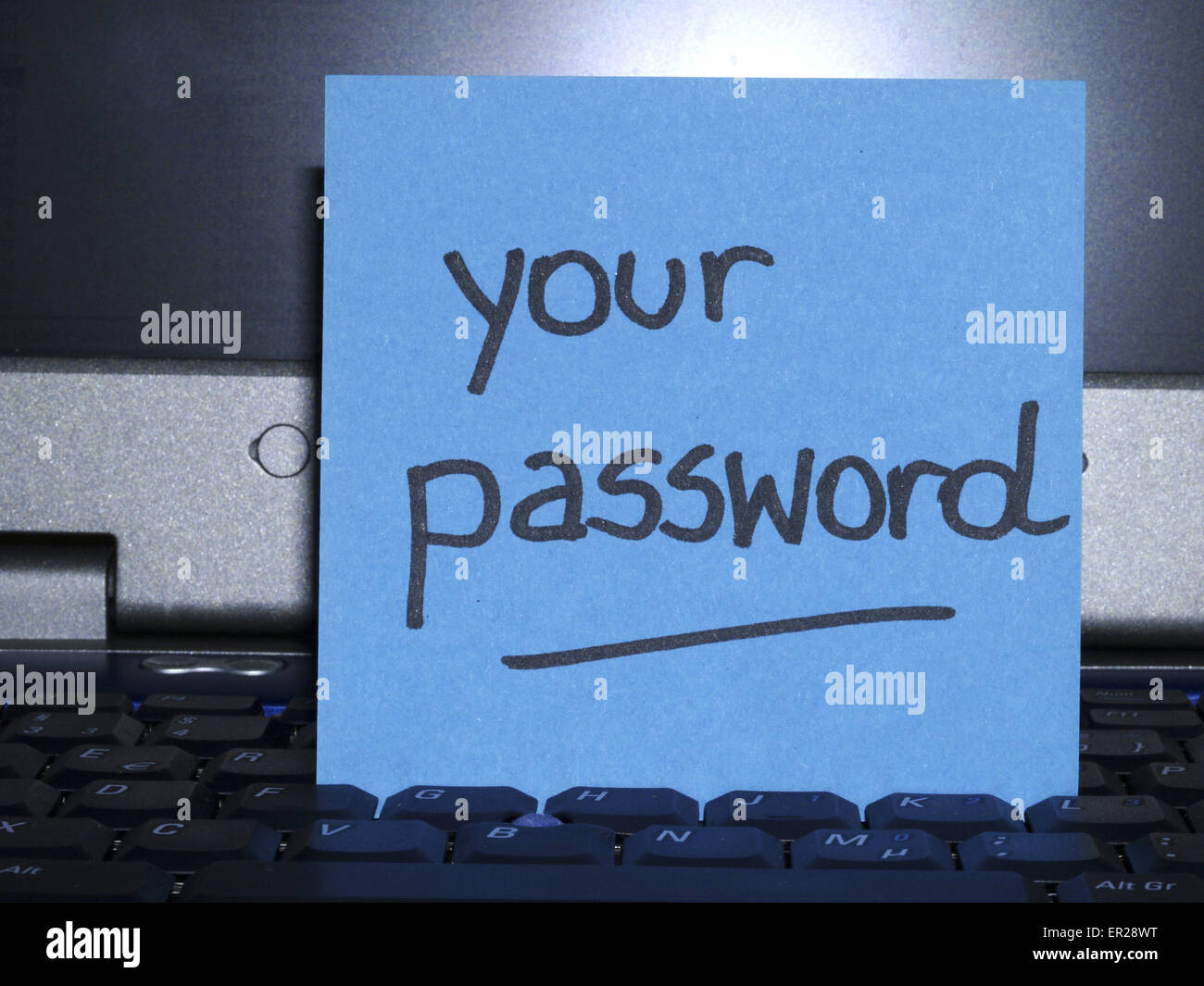 Memo note on notebook, your password Stock Photo - Alamy