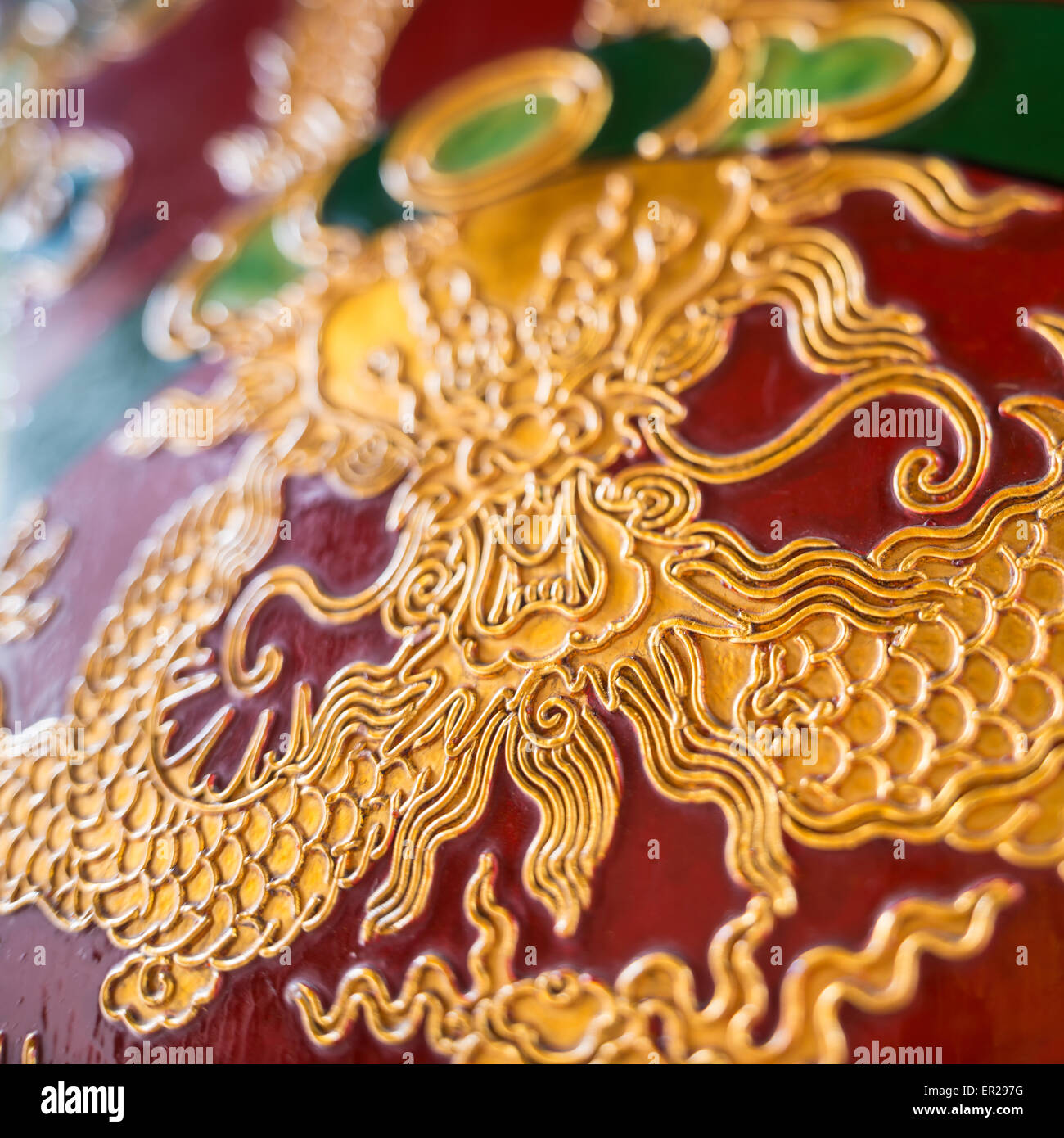 Golden dragon scale background texture surface decoration on the wall ...