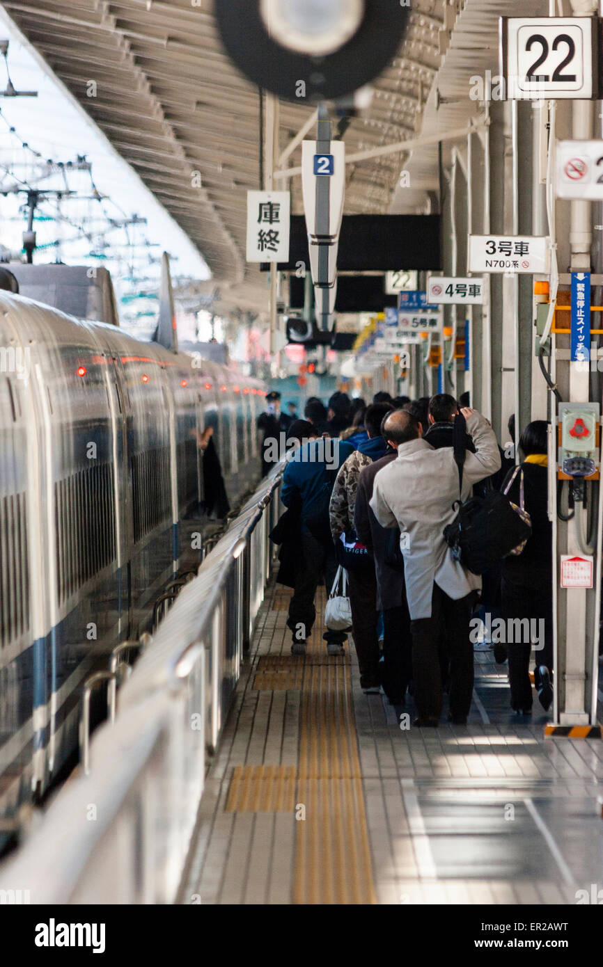 Japanese Shinkansen Bullet Train At Platform 22 Of Shin Osaka Station