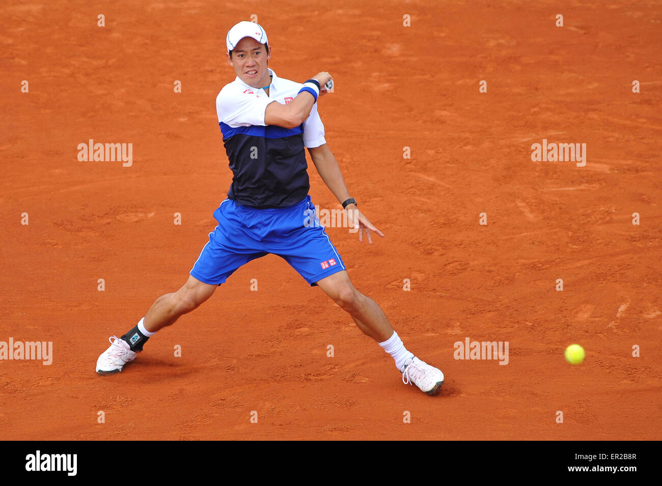 23.05.2015. Roland Garros, Paris, France. French Open tennis championships.  Kei Nishikori (Jap) Stock Photo