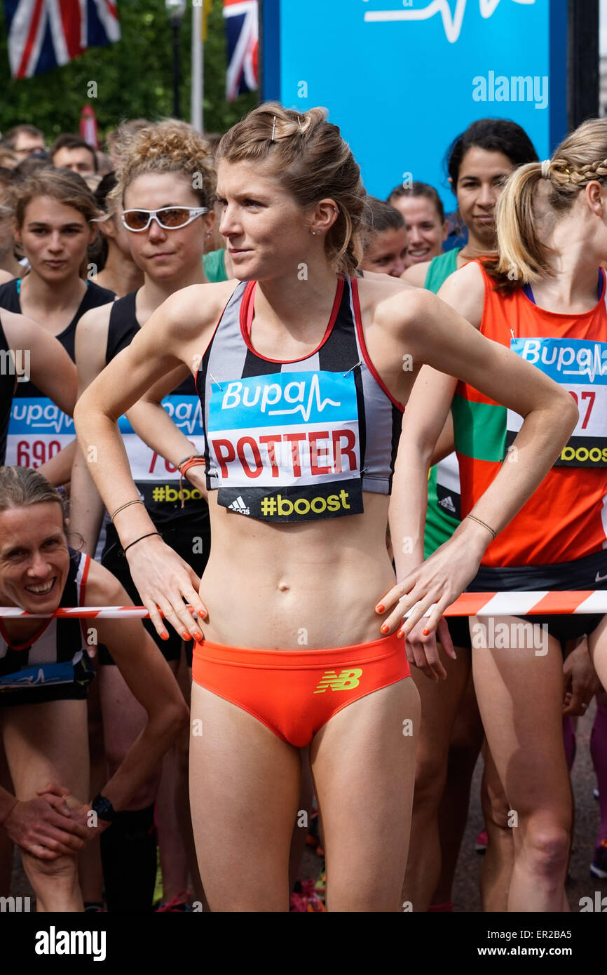 London, UK. 25th May, 2015. Beth Potter comes 8 at 34:15 of the 2015 Bupa London 10,000 at Westminster in London. Credit:  See Li/Alamy Live News Stock Photo