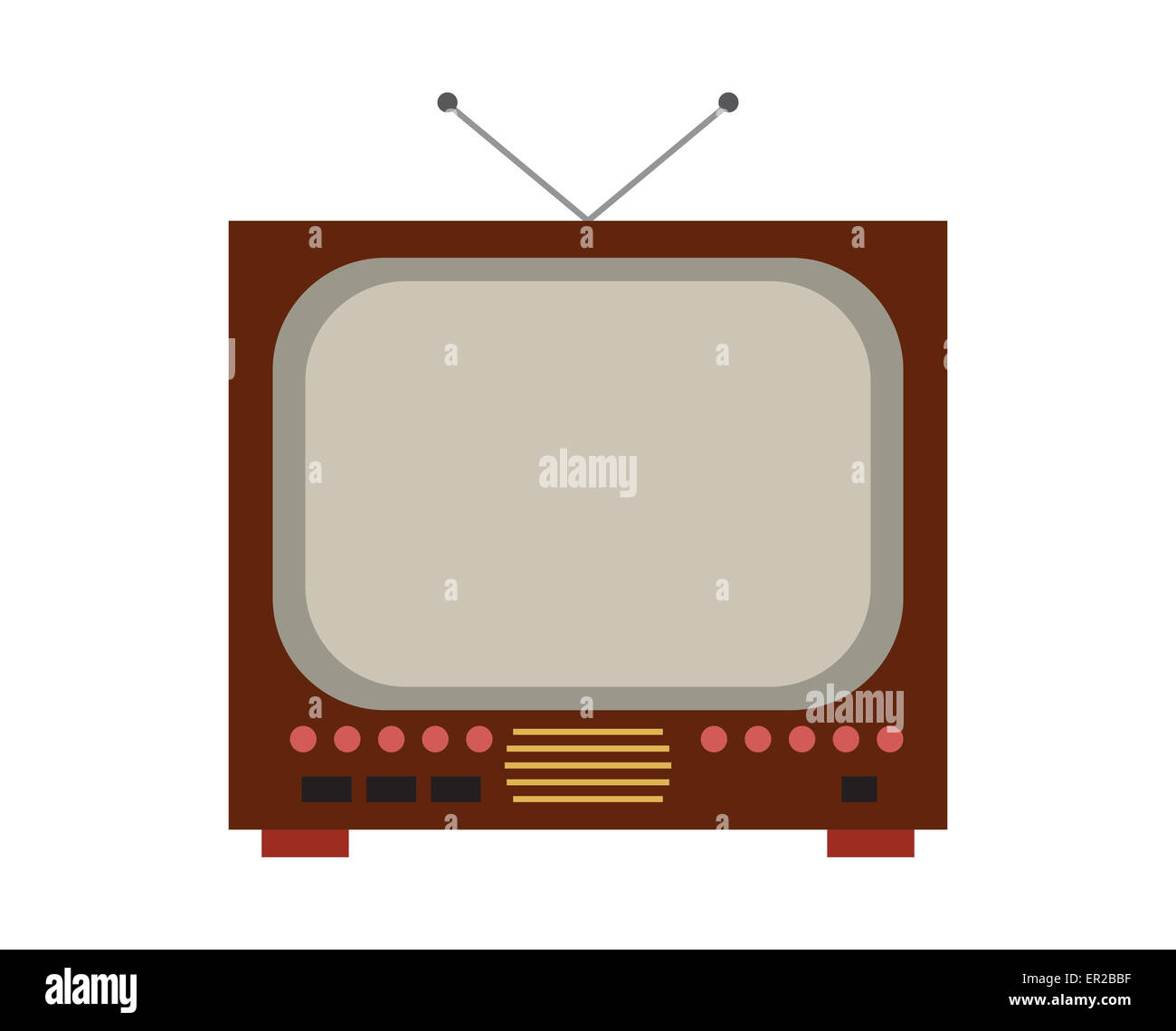 Vector illustration of the vintage TV Stock Photo - Alamy