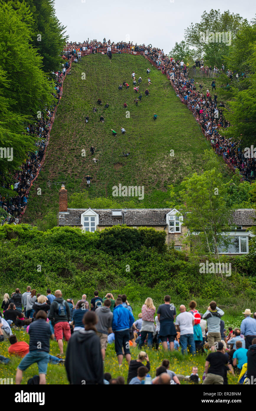The annual cheese rolling event on Cooper's Hill, Brockworth in
