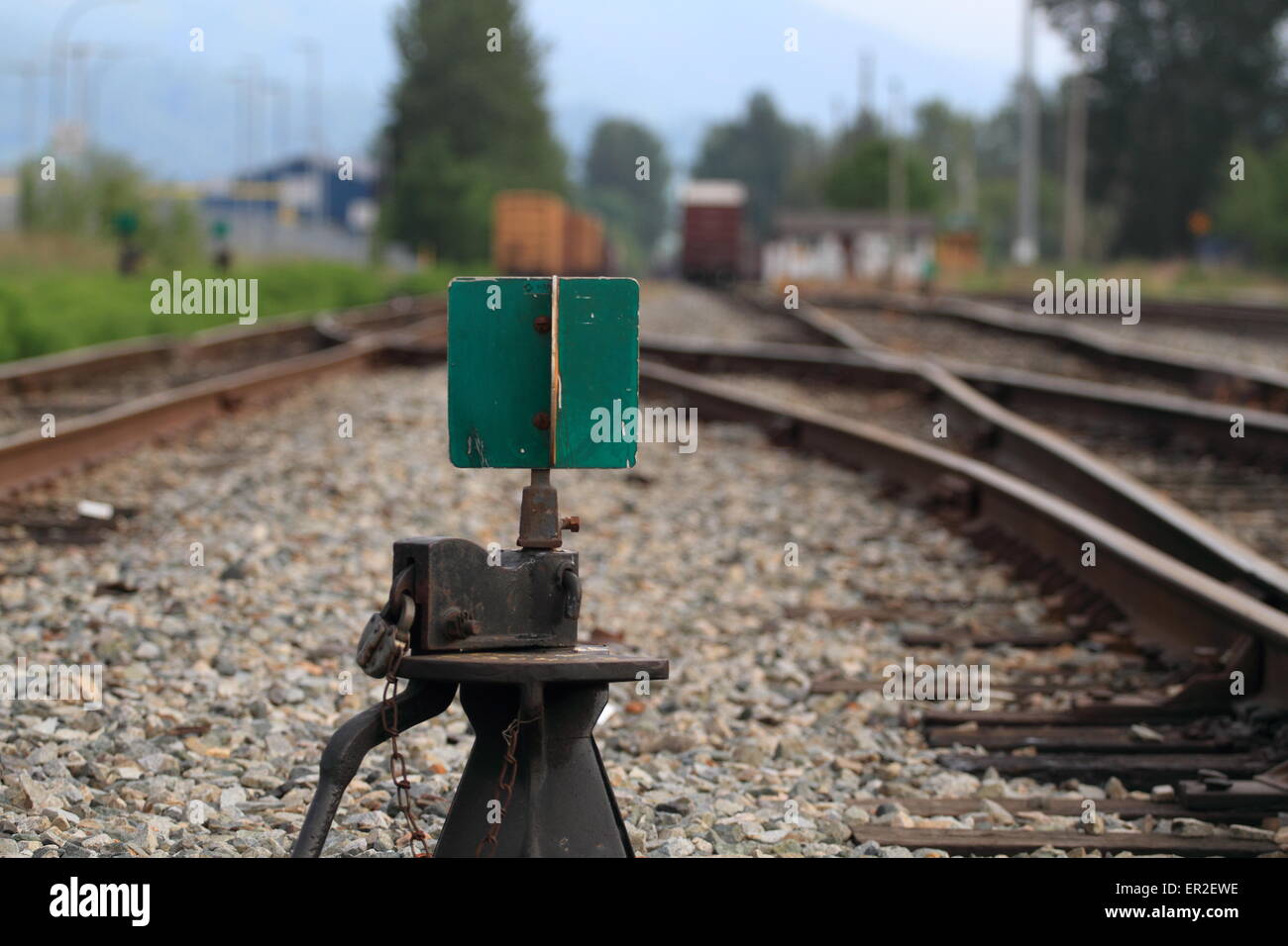Rail Switch Signal Stock Photo