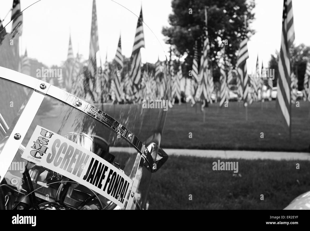 American flag on sticker Black and White Stock Photos & Images Alamy