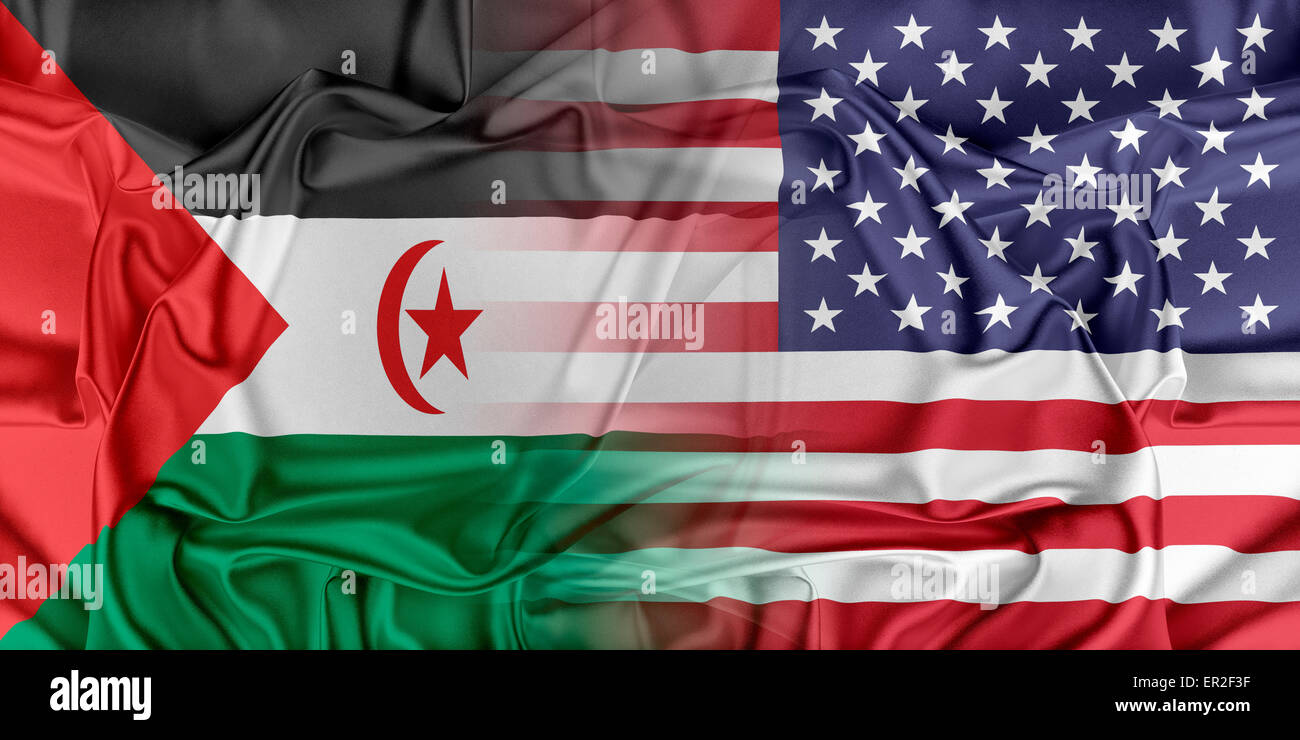 USA and Western Sahara Stock Photo
