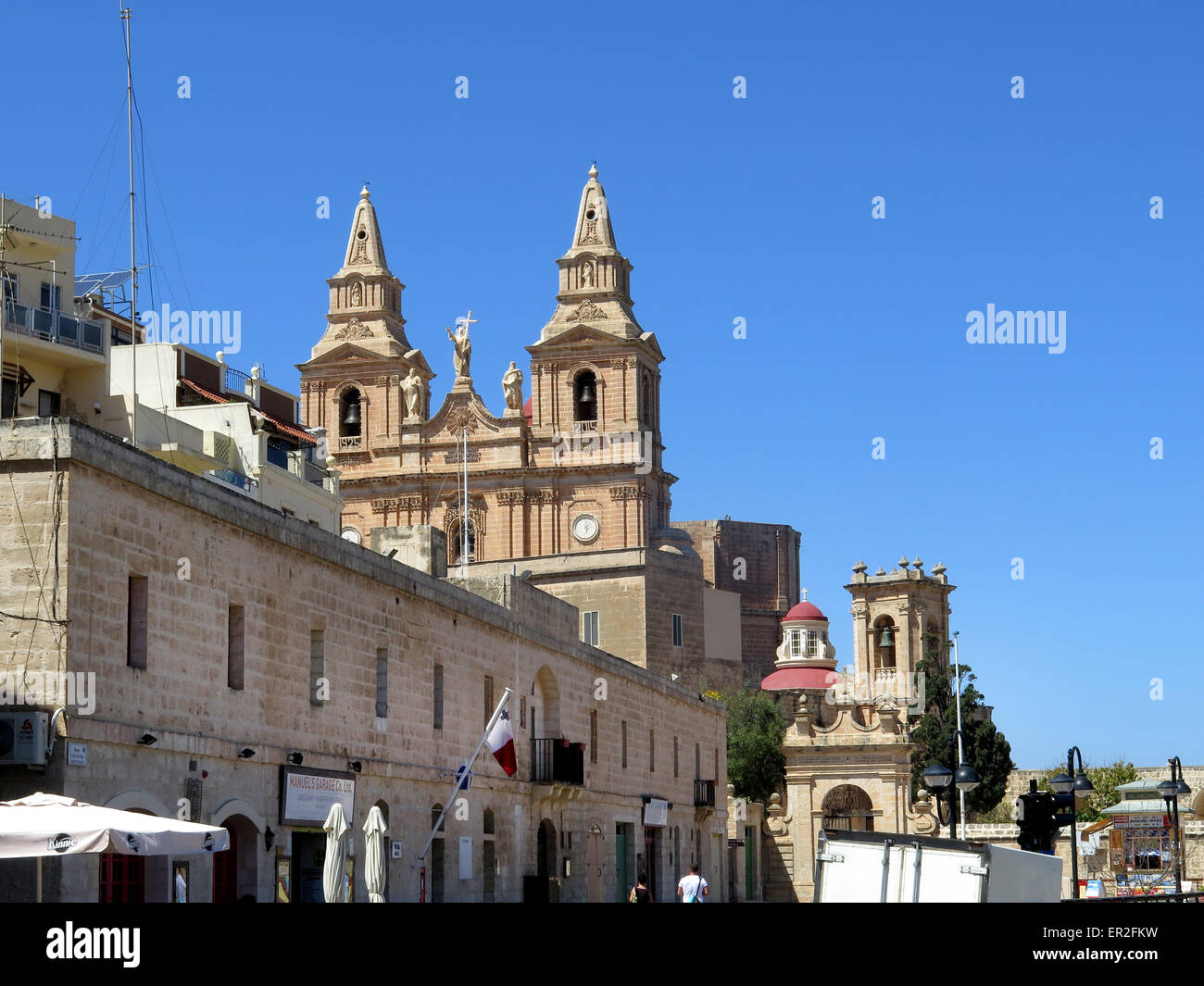 The Parish Church of Mellieha, Malta Stock Photo