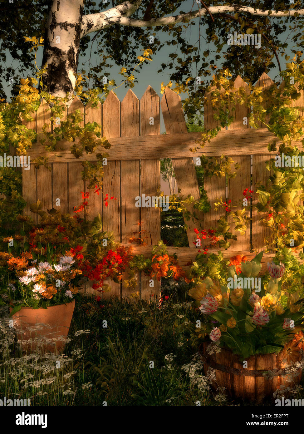 Flower Fence Graphics