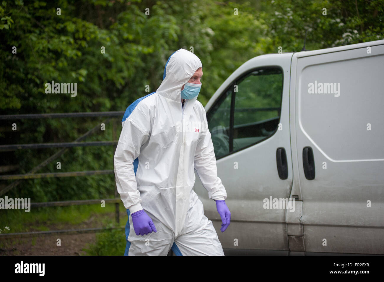 Forensics officers and police at a scene of crime Oxford UK 2015 Stock Photo